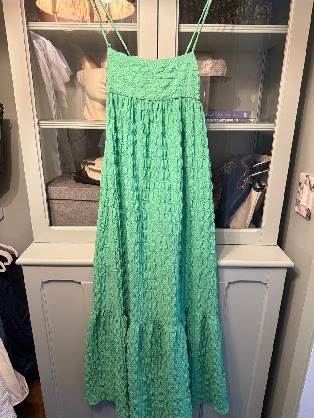 Light Green Textured Maxi Dress
